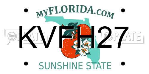 KVFH27 Florida License Plate
