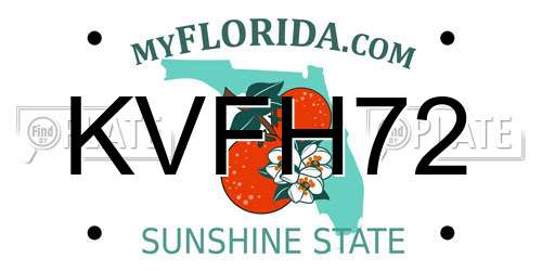 KVFH72 Florida License Plate