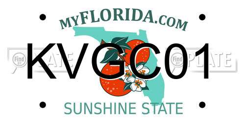 KVGC01 Florida License Plate