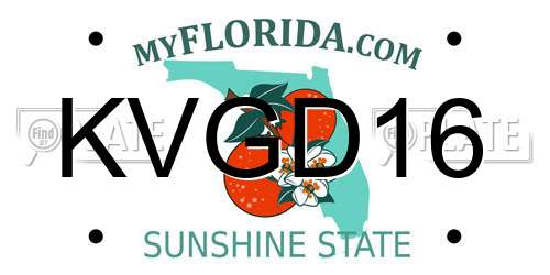 KVGD16 Florida License Plate