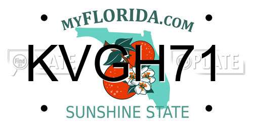 KVGH71 Florida License Plate