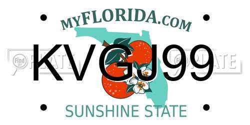 KVGJ99 Florida License Plate