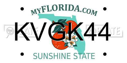 KVGK44 Florida License Plate