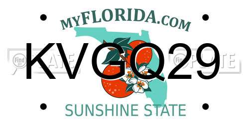 KVGQ29 Florida License Plate