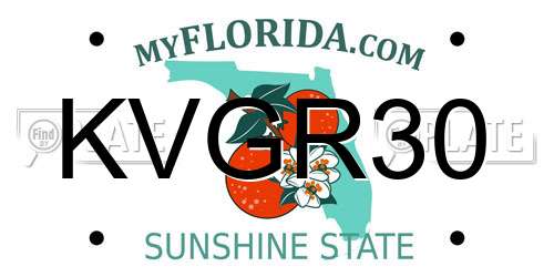 KVGR30 Florida License Plate