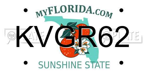 KVGR62 Florida License Plate