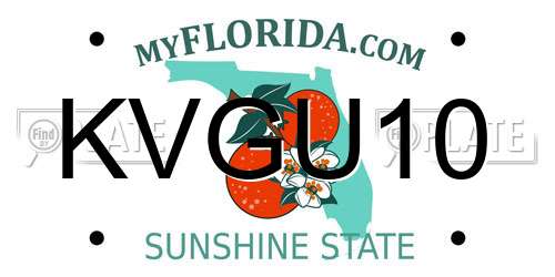 KVGU10 Florida License Plate