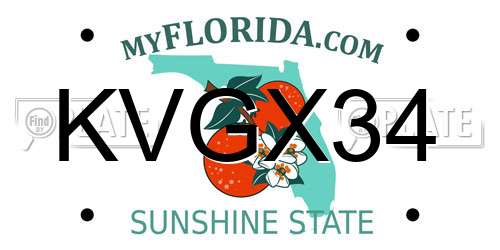 KVGX34 Florida License Plate