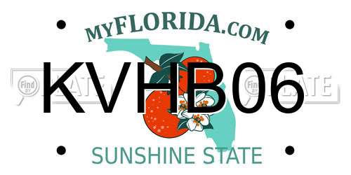 KVHB06 Florida License Plate