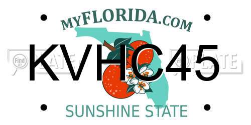 KVHC45 Florida License Plate