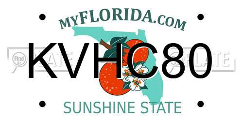 KVHC80 Florida License Plate