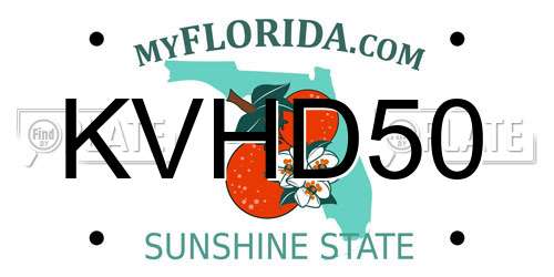 KVHD50 Florida License Plate