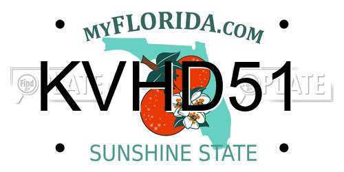 KVHD51 Florida License Plate