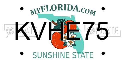 KVHE75 Florida License Plate