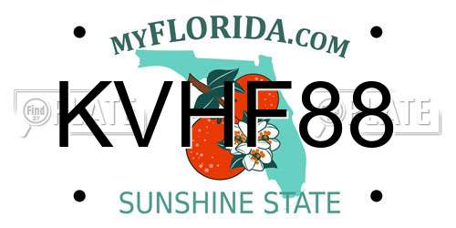 KVHF88 Florida License Plate