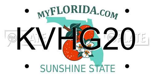 KVHG20 Florida License Plate