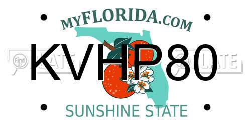 KVHP80 Florida License Plate