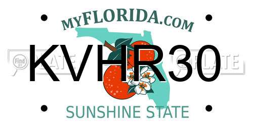 KVHR30 Florida License Plate