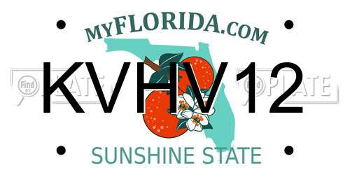 KVHV12 Florida License Plate