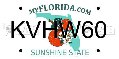KVHW60 Florida License Plate