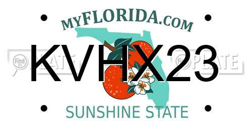 KVHX23 Florida License Plate