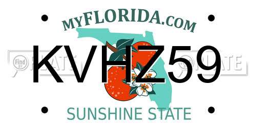 KVHZ59 Florida License Plate