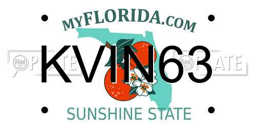 KVIN63 Florida License Plate