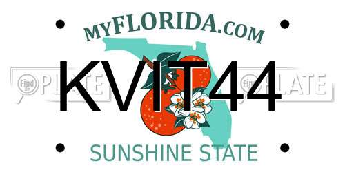 KVIT44 Florida License Plate