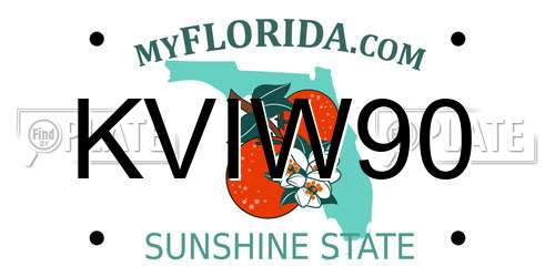KVIW90 Florida License Plate