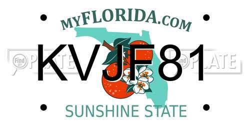 KVJF81 Florida License Plate