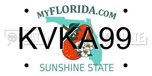 KVKA99 Florida License Plate