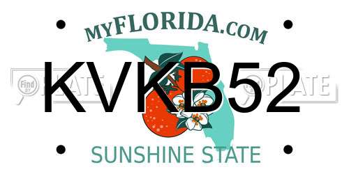 KVKB52 Florida License Plate