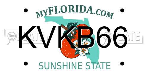 KVKB66 Florida License Plate