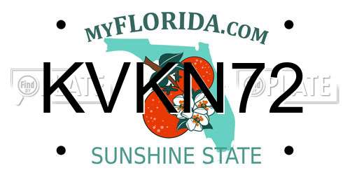 KVKN72 Florida License Plate