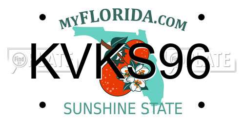 KVKS96 Florida License Plate