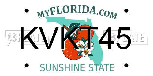 KVKT45 Florida License Plate