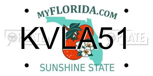 KVLA51 Florida License Plate