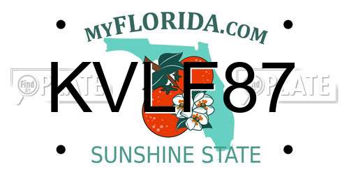 KVLF87 Florida License Plate