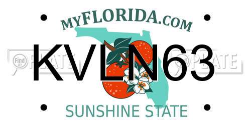 KVLN63 Florida License Plate