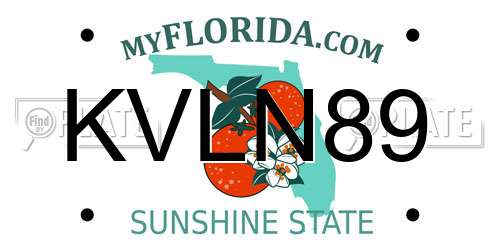 KVLN89 Florida License Plate