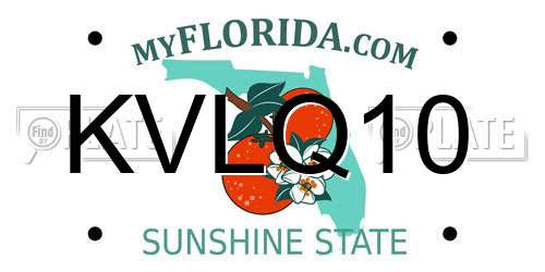 KVLQ10 Florida License Plate