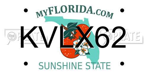 KVLX62 Florida License Plate