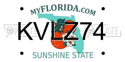 KVLZ74 Florida License Plate