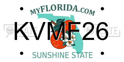 KVMF26 Florida License Plate
