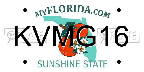 KVMG16 Florida License Plate