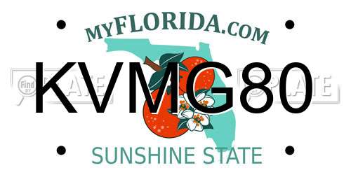 KVMG80 Florida License Plate