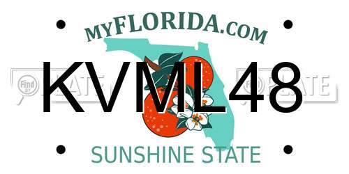 KVML48 Florida License Plate