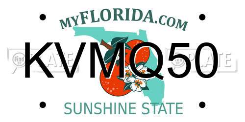 KVMQ50 Florida License Plate
