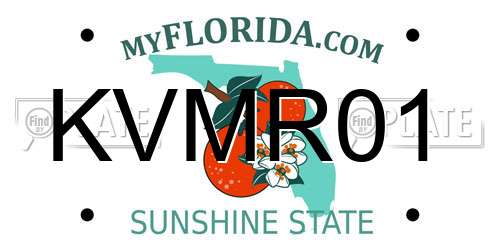 KVMR01 Florida License Plate