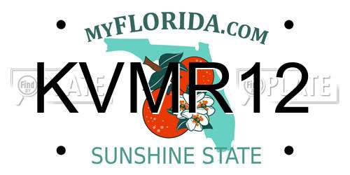 KVMR12 Florida License Plate